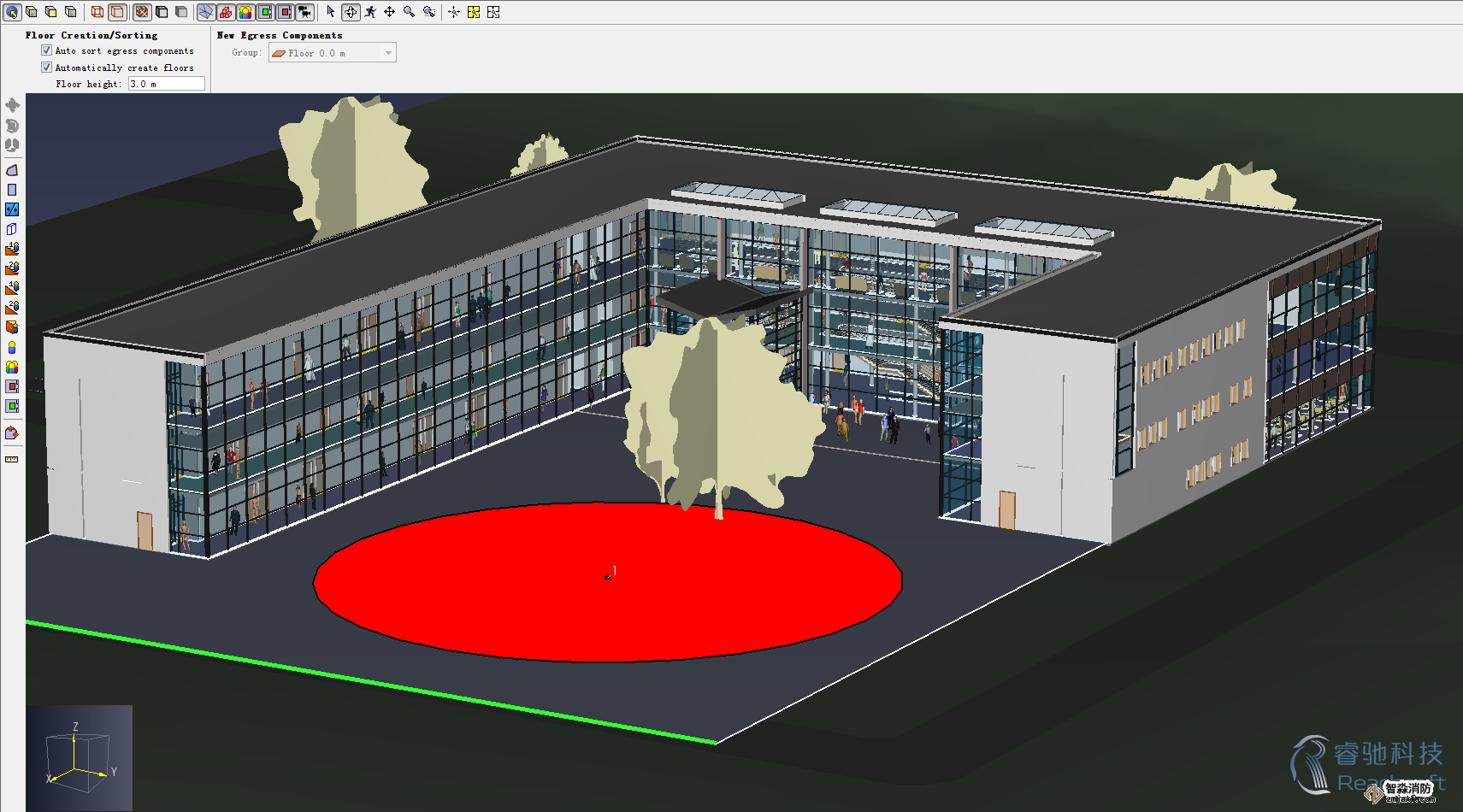 南通消防安全評估南通人員疏散能力模擬分析軟件Pathfinder7